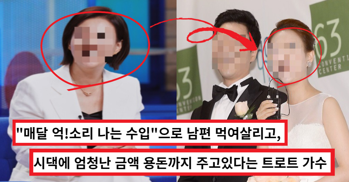 "돈을 너무 잘벌어" 남편도 먹여살리고, 시댁에 매달 100만원 넘는 용돈까지 준다는 트로트 가수